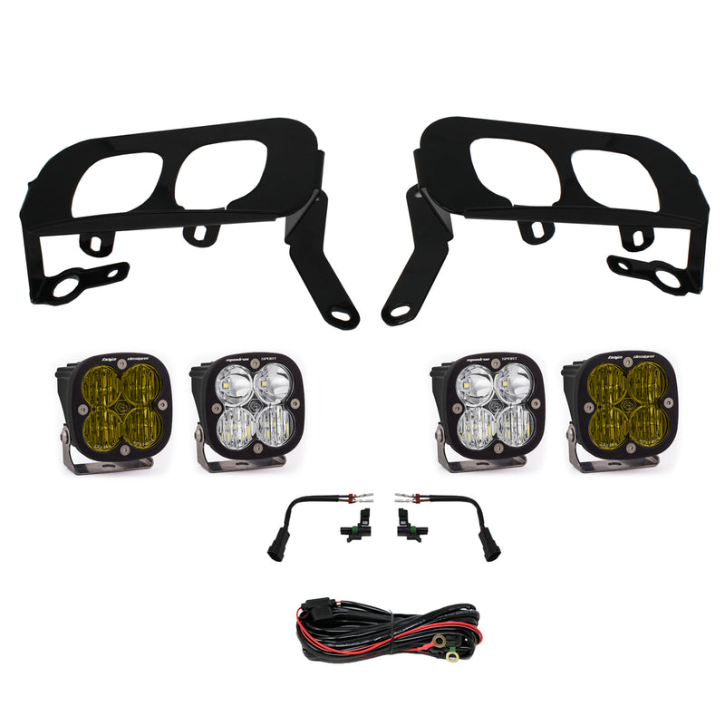 Silverado 1500 Fog Pocket Kit 14-15 FPK, SAE Amber W/C & Sport D/C Baja Designs